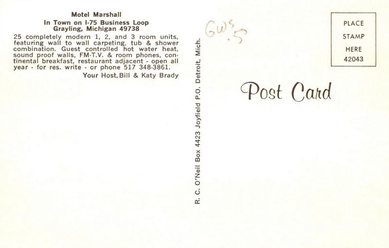 Hospitality House Motel (Marshall Motel) - Old Photos And Post Cards